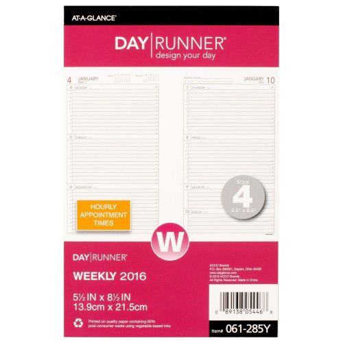 Day Runner Weekly Compact Desk Calendar Planner Refill 2016,  (061-285Y-16)