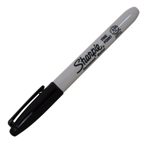 41-1974 Sharpie Fine Point Permanent Markers, Box of 12 Markers, Black (30001)