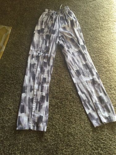 Black And Grey Womens Size Xs Chef Pants