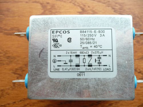 Epcos   b84115-e-b30  line filter    3amp   new b84115eb30 for sale