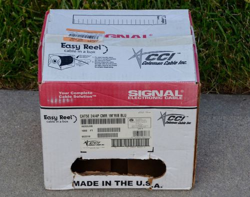 528&#039; Box of CCI Coleman Cable CAT5E 24/4P CMR BLUE Cable