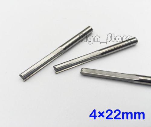 10pc two double straight flute slot milling tool cnc carving router bits 4 x22mm for sale