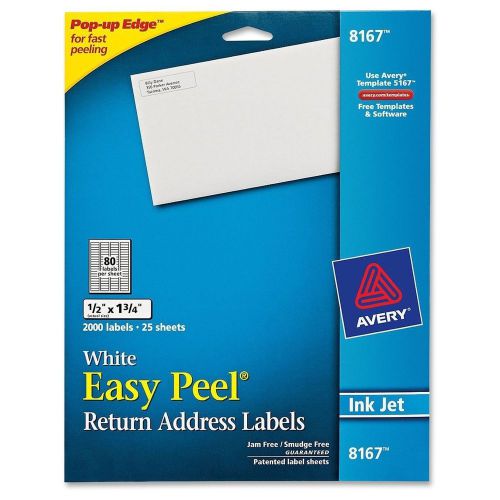 Avery 8167 inkjet labels mailing 1-3/4&#034;x1/2&#034;, 2000/pk, white for sale