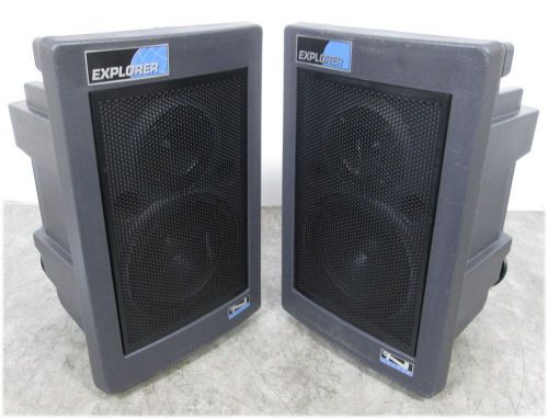 Pair of anchor audio pb-2500 explorer battery powered speakers &amp; road case #4368 for sale