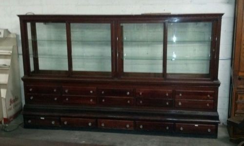 Mohagany Commercial Store Display Case Jeweler Showcase Wood with Glass doors