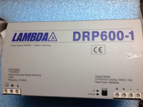 LAMBDA 600W 24VDC 20A DC POWER SUPPLY DRP600-1