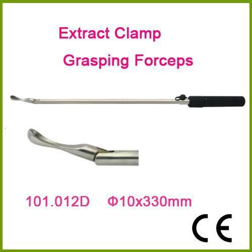 CE ?10X330mm Extract Clamp Grasping Forceps Laparoscopy Autoclavable Typlish