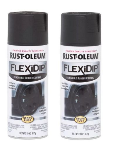 Rust-oleum Plasti /FlexiDIP BLACK 11oz Spray Can Removable Rubber Coating 4-Pack
