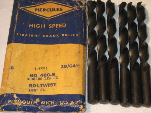 Whitman &amp; Barnes Hercules Drill Bits 29/64 Jobbers Length Total 6  New