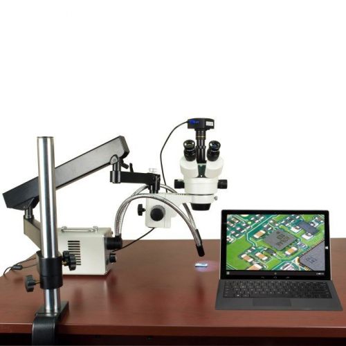 2.1X-225X 720p WiFi Digital Articulating Zoom Stereo Microscope 30W LED Y-Light