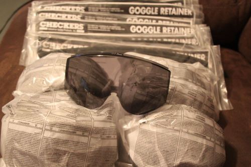 (6) SIX CHECKERS GOGGLE RETAINERS GR9662 WITH (6) SIX UVEX STEALTH Gray Lens