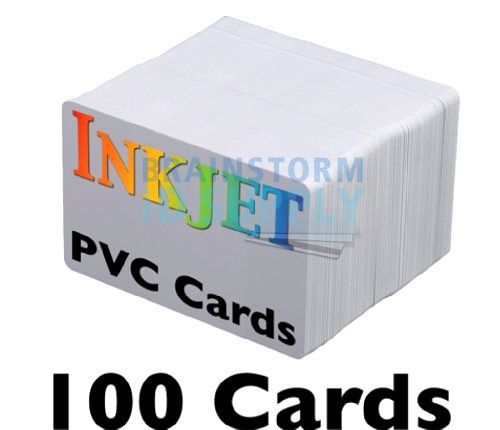 100 Blank Inkjet PVC ID Cards, Double Sided Printing