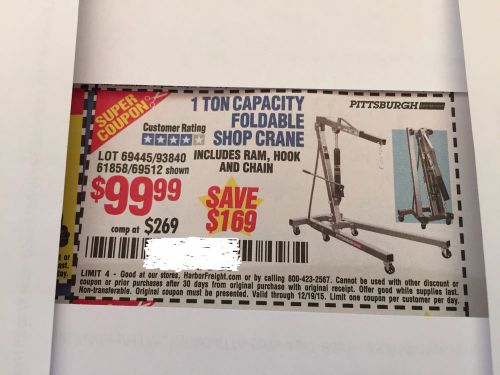 $169 Coupon Off Harbor Freight 1 Ton Capacity Foldable Shop Crane/Engine