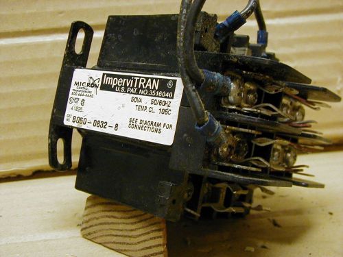 Impervi micon b050-0832-8, 50va transformer, 208/240/480/600v input, 120v output for sale