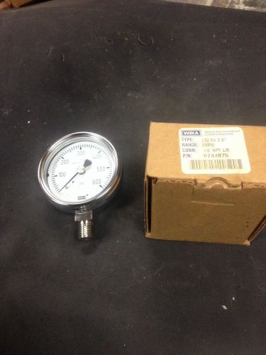 New Wika 600 PSI 2.5&#034; P/N9744975 Type:232.54 Conn:1/4&#034;NPT LM Safety Glass Gauge