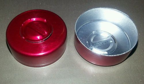 20mm aluminum center tear serum vial seals - red - 50 pack for sale