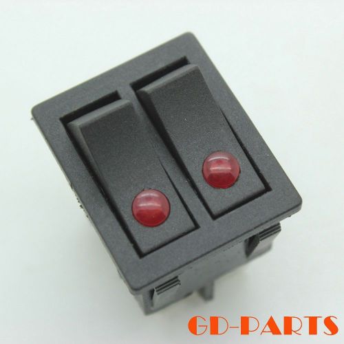 Dpdt on off power rocker switch wth red cat eye indicator ac 250v 15a/125v 20ax5 for sale