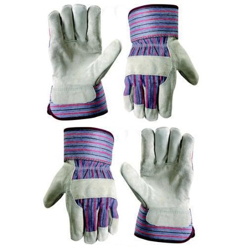 Wells Lamont 12TN Leather Palm Work Gloves, Safety Cuff, Wing Thumb, 2-Pair New