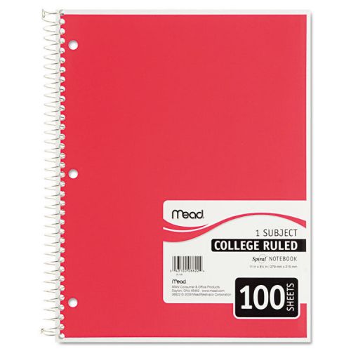 &#034;Mead Spiral Bound Notebook, College Rule, 8.5 X 11, White, 100 Sheets&#034;