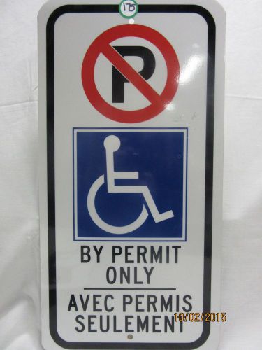 Handicapped By Permit Only Eng &amp; Spanish Metal Sign Bar Man Cave Garage Our#175