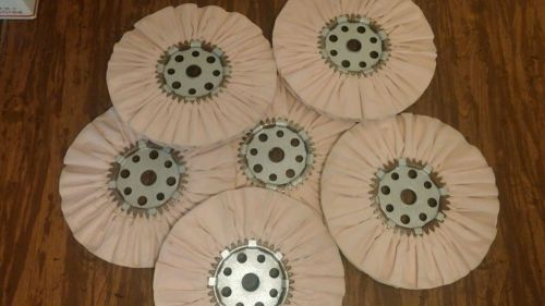 Lot of 6 14&#034; PLEATED Airway Pink  BUFFING, POLISHING WHEEL,