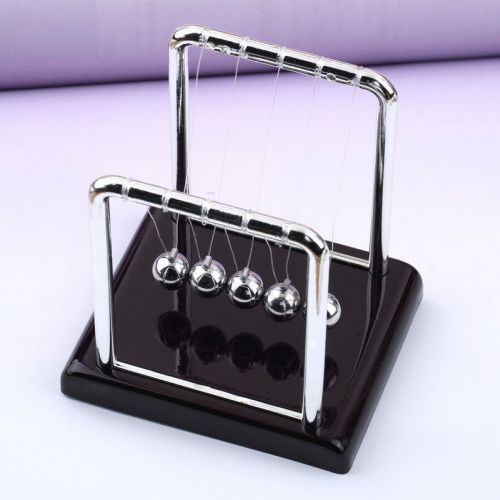 Newton&#039;s Cradle Fun Steel Balance Ball Physics Science Desk Toy Accessory Gift S