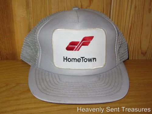 CROWN FOREST Industries HomeTown Vintage 80s Grey Mesh Trucker Snapback Hat Cap