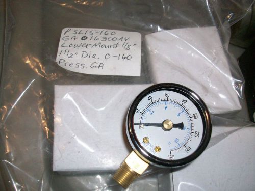 PSL15-160 Pressure Gauge, Lower Mount, 1-1/2&#034; Dial, 1/8 NPT , 0-160 PSI