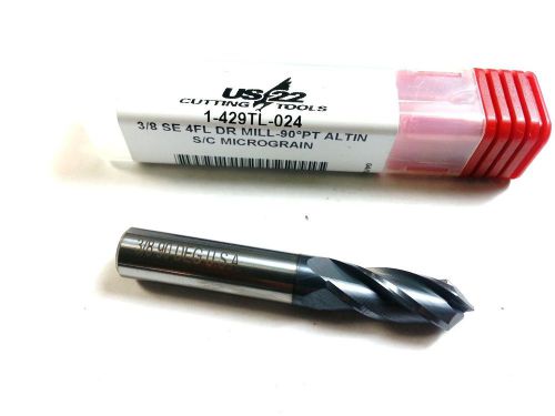 3/8&#034; US22 Solid Carbide 90 Degree ALtIN Coated 4 Flute Drill Mill (O 943)
