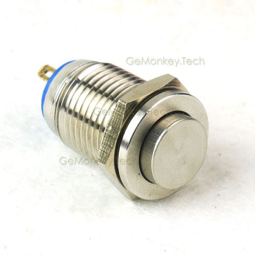 2 pcs 12mm metal brass nickel plating switch latching push button ip67 2a/36vac for sale