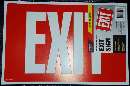 Glow-in-the-dark safety sign, exit, 12 x 8, red for sale
