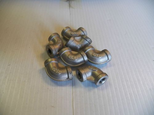 NEW NO NAME LOT OF 7 STAINLESS S/S 90° ELBOW 304 1/8&#034; NPT