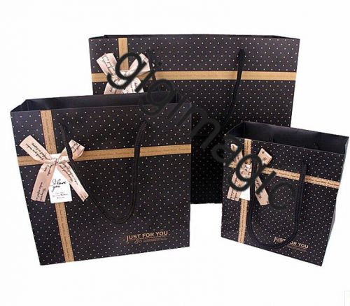 High Quality Black Birthday Gift Bags Wedding Party Gift Carry Bags Two Sizes