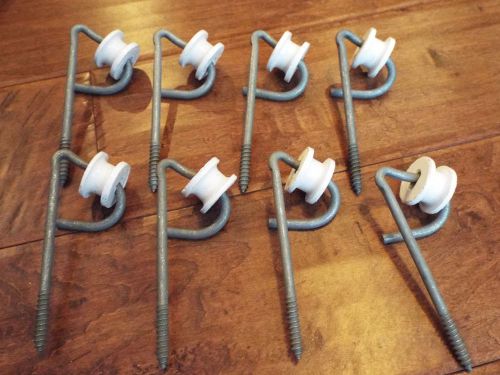 Lot 8 ceramic insulated insulator fencing wood screws for electric cable wire for sale