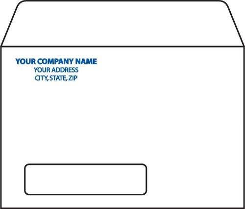 6 x 9 Envelopes Open Side Booklet Address Window 1000/lot Custom print your logo