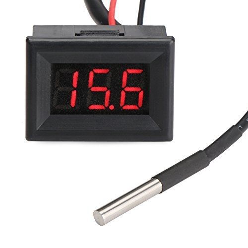 DROK? Digital -55-125? Celsius Thermometer Small 0.36&#034; Red LED Panel Display