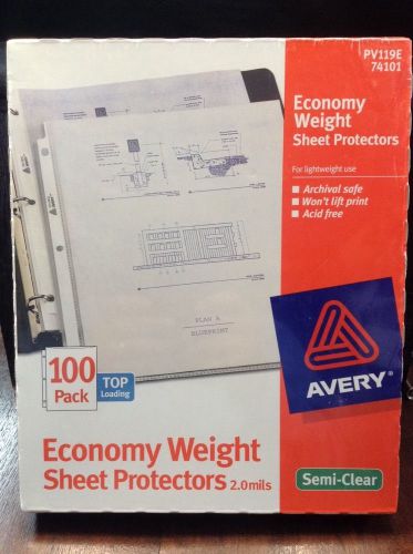 Avery Economy Weight Sheet Protectors 2.0 Mils 100 Pack