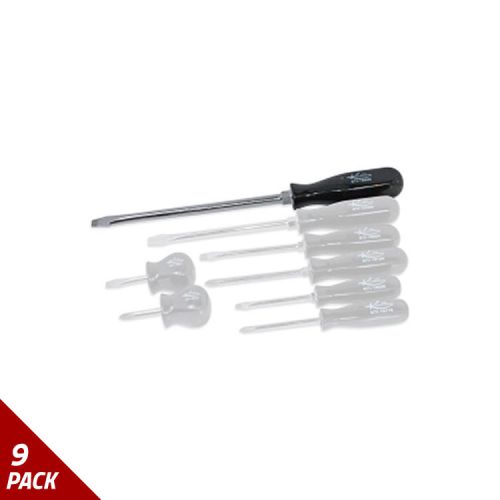 K tool international screwdriver slotted 8&#034; black [9 pack] for sale
