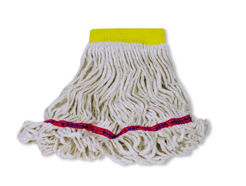 Rubbermaid FGC15106 4 Ply Small Cotton Blend Looped-End Wet Mop Head White