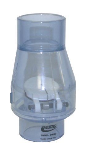 Valterra 200-c15 pvc swing/spring combination check valve, clear, 1-1/2&#034; slip for sale