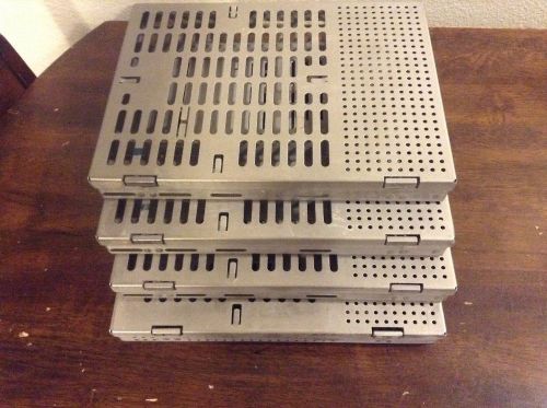 Stainless Steel Dental cassettes  lot of 4 extra large