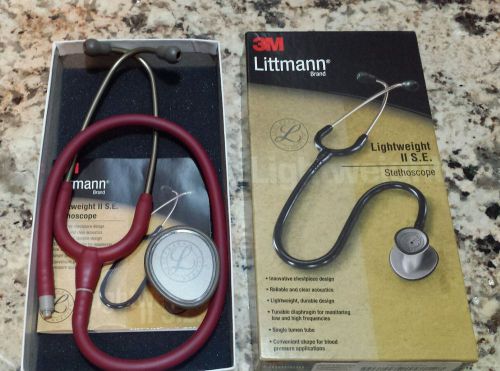 3M Littmann Lightweight II S.E. Stethoscope, Burgundy Tube, 28 inch