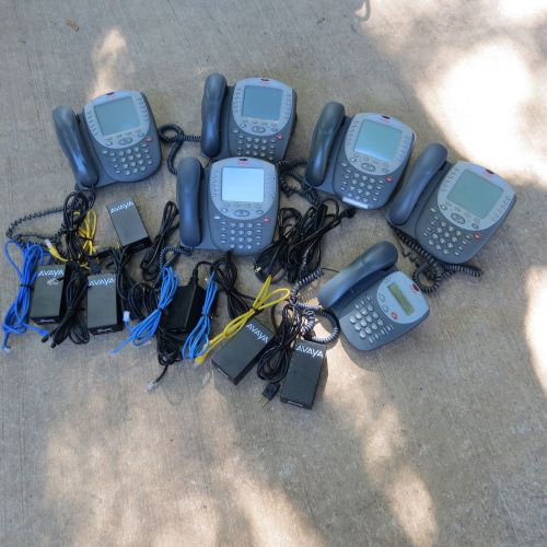 Lot of 5 AVAYA 4620 IP &amp; (1) 4602SW IP Telephone VOIP Office Business Phones