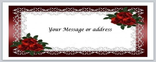 30 Personalized Roses &amp; Lace Return Address Labels Buy 3 get 1 free (bo197)