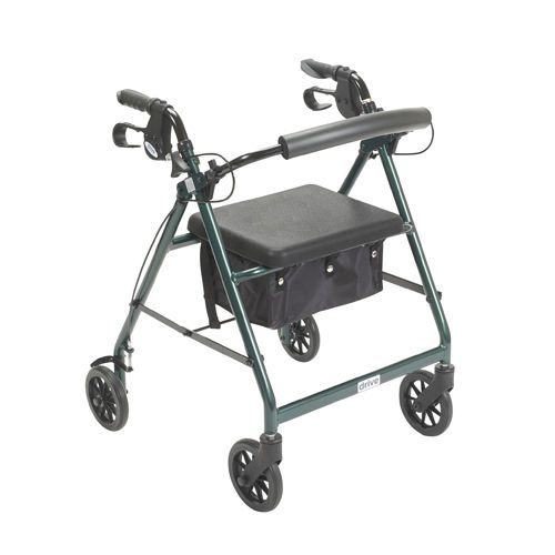 R726GR-DRIVE Aluminum Rollator, 6&#034; Casters(GREEN)-FREE SHIPPING