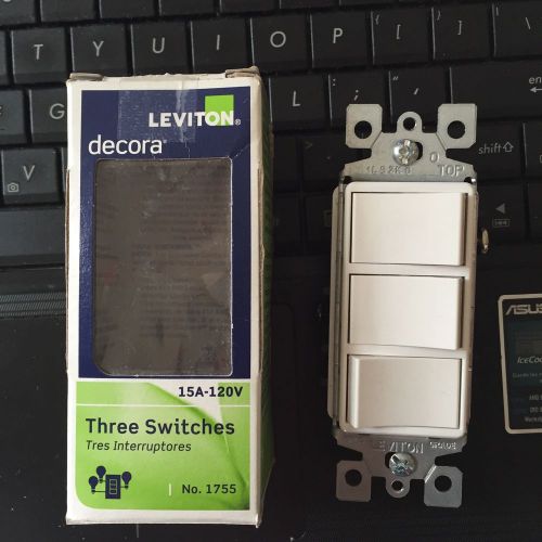 2 Leviton 1755-W Rocker Light Switch Decora  White &amp; Sureslide Dimmer Ivory