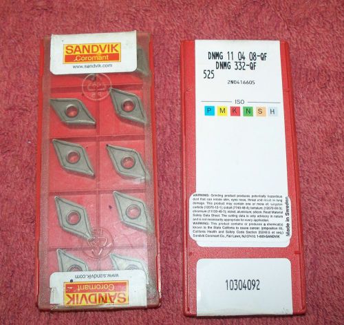 SANDVIK     CARBIDE INSERTS    DNMG 332 -QF      GRADE  525     PACK OF 8