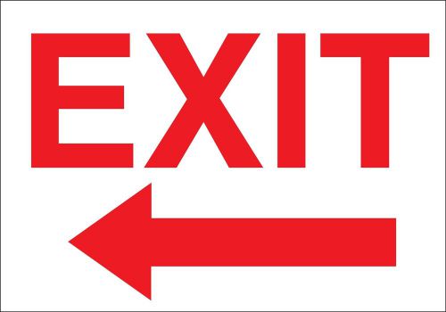 Exit sign (left arrow) 7&#034; x 10&#034; made in usa! made to last! for sale