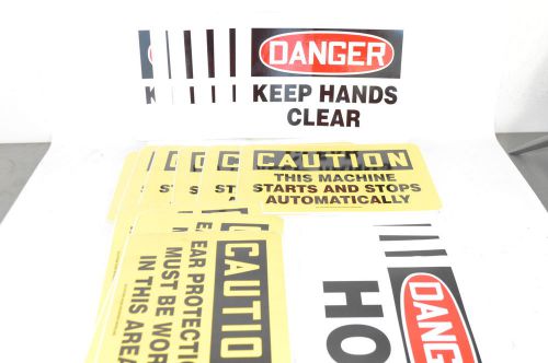 19 Pc Safety Decal Sign Lot 7&#034; X 10&#034; Vinyl Heavy Duty Danger Caution