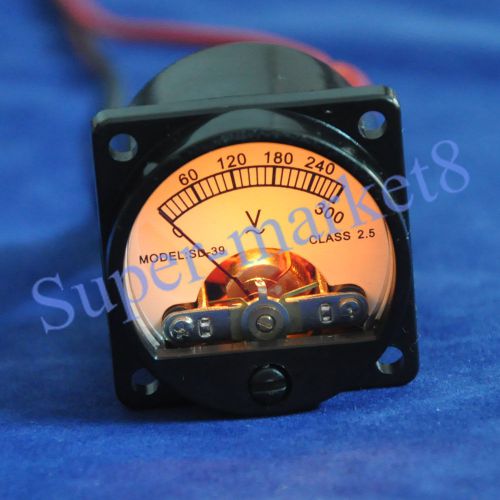 300V AC Panel Meter Warm Light Tube Amplifier Volt Voltage Voltmeter